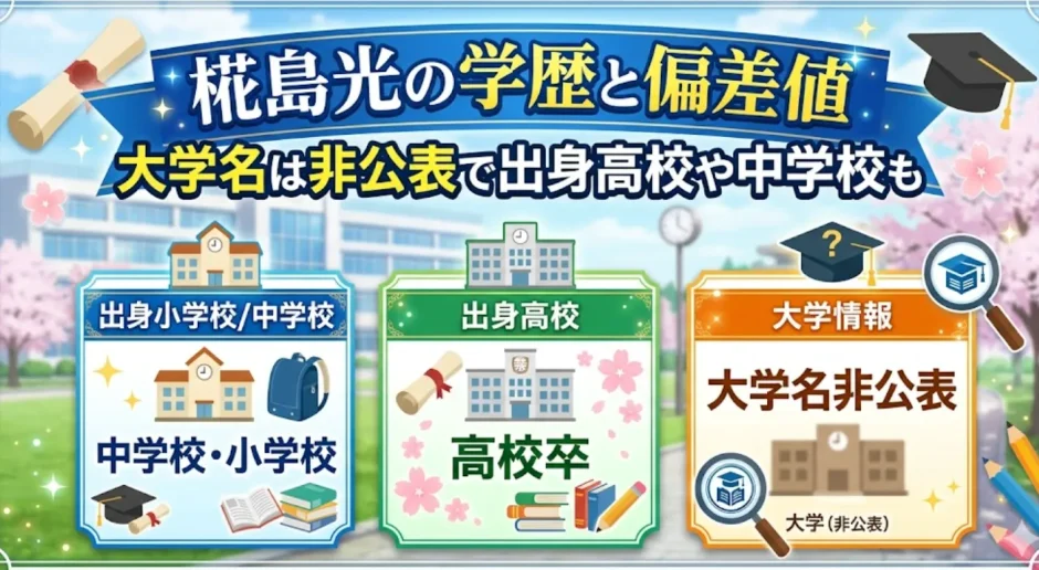 椛島光の学歴と偏差値｜大学名は非公表で出身高校や中学校も