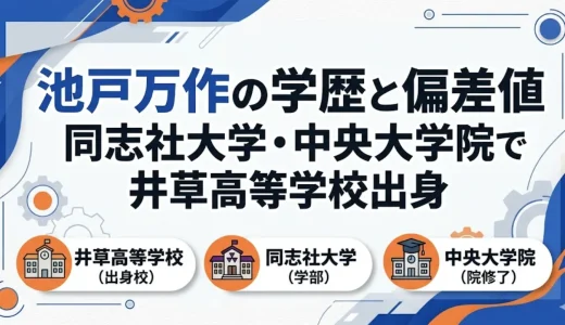 池戸万作の学歴と偏差値｜同志社大学・中央大学院で井草高等学校出身