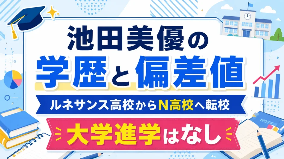 池田美優の学歴と偏差値｜ルネサンス高校からN高校へ転校し大学進学はなし