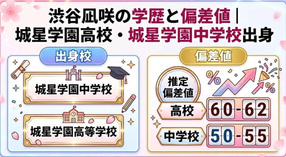渋谷凪咲の学歴と偏差値｜城星学園高校・城星学園中学校出身