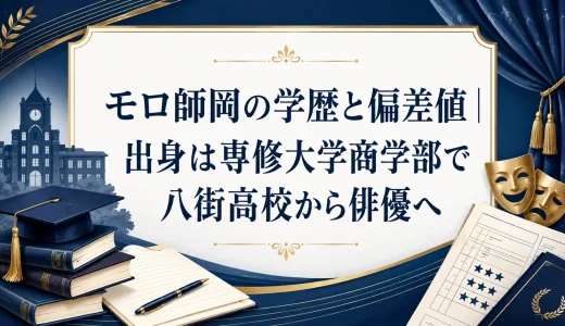 モロ師岡の学歴と偏差値｜出身は専修大学商学部で八街高校から俳優へ