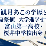 観月あこの学歴と偏差値｜大学進学せず、富山第一高校・桜井中学校出身