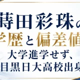 蒔田彩珠の学歴と偏差値｜大学進学せず、目黒日大高校出身